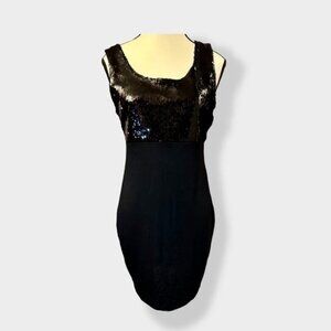 Women's Little Black Bodycon Sequin Dress sz M